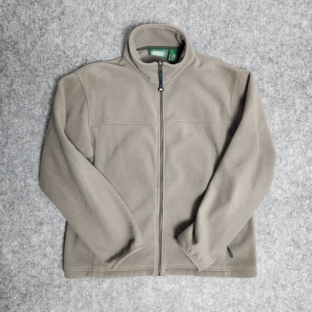 LL Bean Full Zip Fleece Jacket VTG 90s Men M Reg Green Long Sleeve‎ Gorpcore